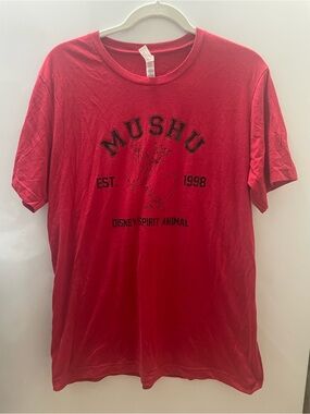 Disney Mulan Mushu Chinese Dragon Red Canvas T-Shirt Spirit Animal Size Large L